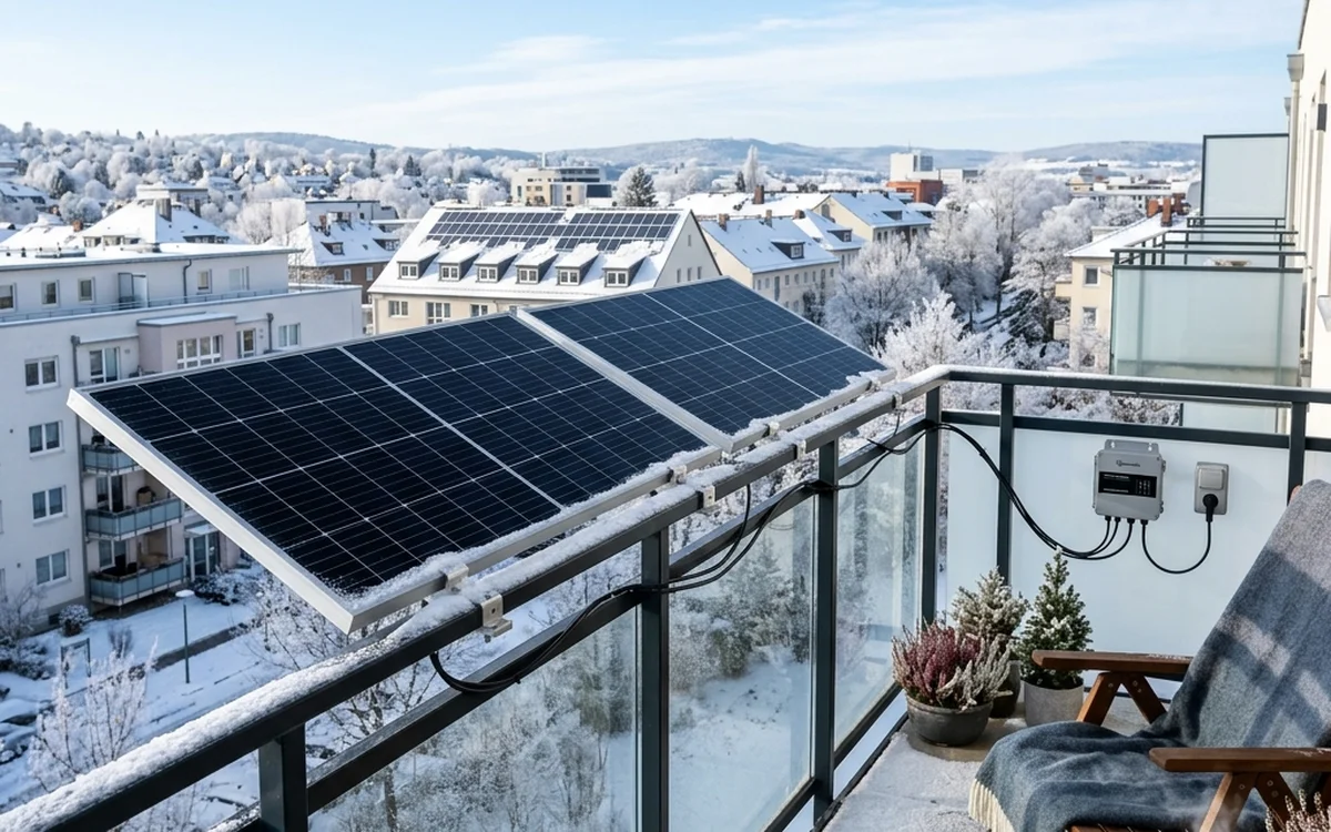 Balkonkraftwerk im Winter: Wie viel Strom kommt bei Frost und Bewölkung?