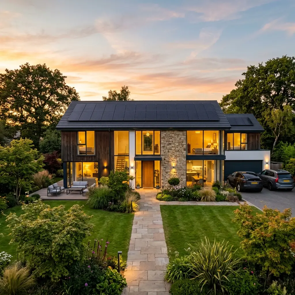 Modernes Einfamilienhaus mit Solarstromanlage